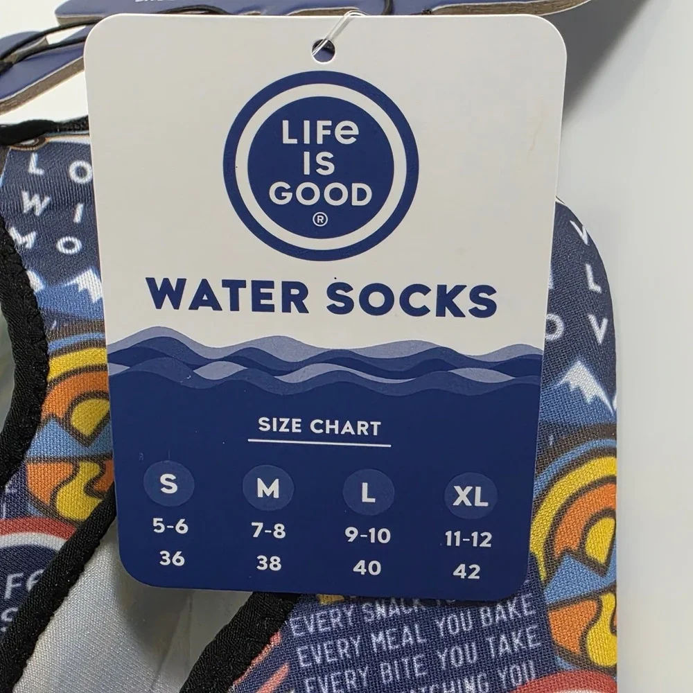 Life is Good Water Socks XL 11-12 Beach Pool Swim Shoes New